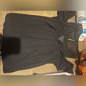 Cold shoulder black blouse